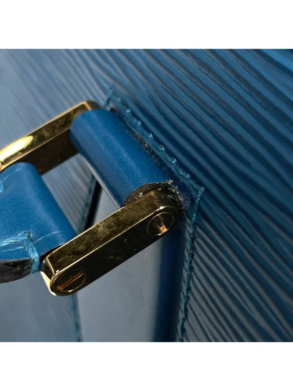 Louis Vuitton Blanc Handbag Epi Toledo Blue